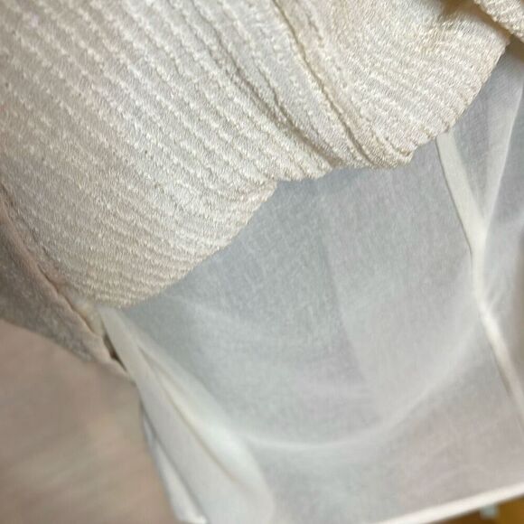 French Connection Sequin Midi Dress Cream Sleeveless V-Neck Size 0 (028) - Picture 13 of 16